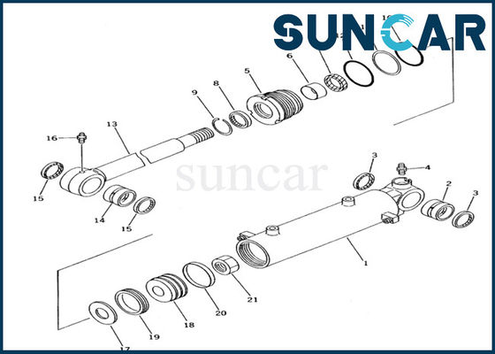 KOMATSU pc10-7 εξάρτηση 707-98-12700 σφραγίδων κυλίνδρων ανελκυστήρων λεπίδων εκσκαφέων εξαρτήσεις υπηρεσιών κυλίνδρων