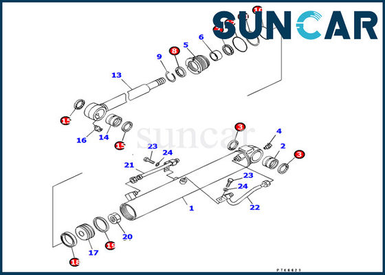 707-98-14610 η εξάρτηση επισκευής cOem KOMATSU εξαρτήσεων σφραγίδων κυλίνδρων κάδων εγκαθιστά τον εκσκαφέα PC8uu-3 R3eplacement