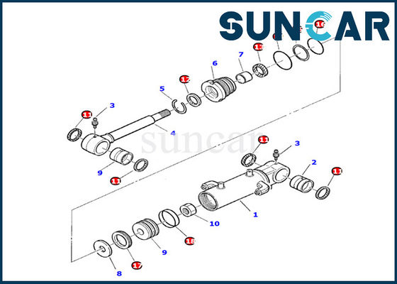 KOMATSU 878000199 εξάρτηση σφραγίδων κυλίνδρων λεπίδων για τον εκσκαφέα pc10-7 υδραυλικά εσωτερικά μέρη κυλίνδρων