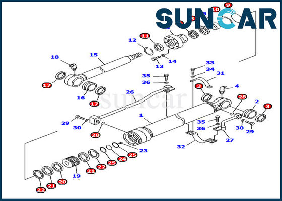 707-99-69620 υδραυλικές εξαρτήσεις KOMATSU σφραγίδων επισκευής pc1000-1 εσωτερικά μέρη εξαρτήσεων σφραγίδων κυλίνδρων βραχιόνων
