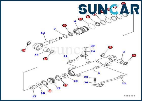 KOMATSU pc03-2 εξάρτηση 707-98-03450 σφραγίδων κυλίνδρων βραχιόνων πρότυπα εσωτερικά μέρη αντικατάστασης εξαρτήσεων επισκευής
