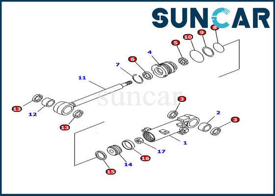 707-98-11240 εξάρτηση pc10mr-1 υπηρεσιών κυλίνδρων ανελκυστήρων λεπίδων μερών cOem της KOMATSU εσωτερικά μέρη εκσκαφέων