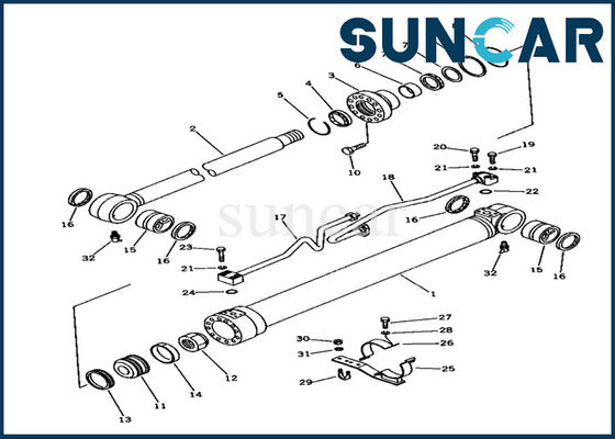 707-98-36110 υδραυλικές τακτοποιήσεις KOMATSU pc100-3 εξαρτήσεων σφραγίδων κυλίνδρων εξάρτηση σφραγίδων κυλίνδρων κάδων εκσκαφέων