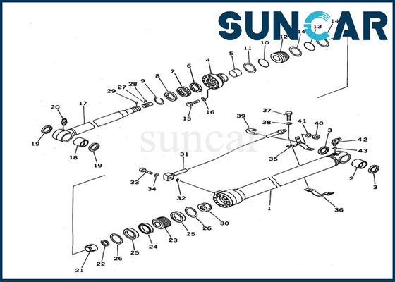 707-99-36620 εξαρτήσεις KOMATSU σφραγίδων κυλίνδρων βραχιόνων εκσκαφέων pc100n-6 εσωτερικά μέρη συνελεύσεων κυλίνδρων