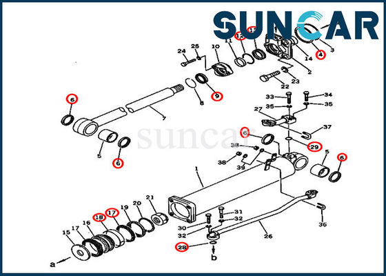 135-63-05050 της KOMATSU κυλίνδρων σφραγίζοντας εξάρτηση σφραγίδων επισκευής ανελκυστήρων εκσακαφέων μεγέθους εξαρτήσεων τυποποιημένη