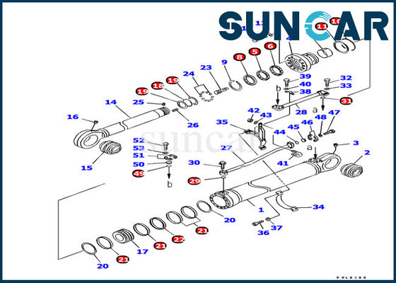 Pc1250-7 της KOMATSU εκσκαφέων πετρελαίου αντίστασης σφραγίδων εξάρτηση υπηρεσιών σκελών κυλίνδρων εξαρτήσεων 707-99-69670 υδραυλική