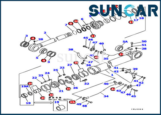 Αντοχή 707-99-77230 KOMATSU pc1000-1 κάδων εσωτερικά μέρη εκσκαφέων εξαρτήσεων κυλίνδρων σφραγίζοντας