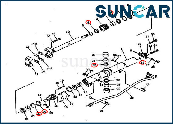 707-98-28600 μπουλντόζα D60P-12 D65E-12 αντιολισθητικών αλυσίδων της KOMATSU εξαρτήσεων επισκευής σφραγίδων κυλίνδρων 7079828600 ανελκυστήρων