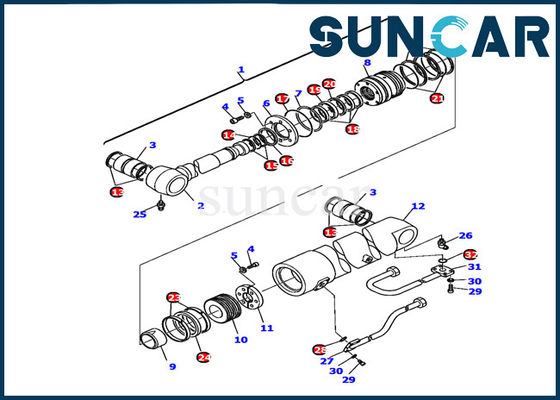 Αντοχή 226-61-11220 KOMATSU pc110r-1 σφραγίζοντας εξάρτηση στολισμάτων εκσκαφέων εξαρτήσεων κυλίνδρων βραχιόνων