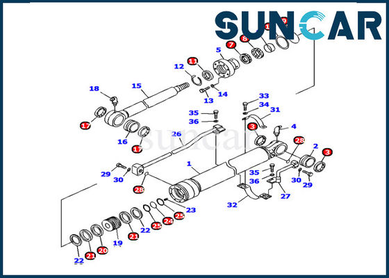 707-98-36240 σφραγίζοντας σφραγίδες pc120-6 της KOMATSU εξαρτήσεων κυλίνδρων κάδων πρότυπη εσωτερική εξάρτηση επισκευής
