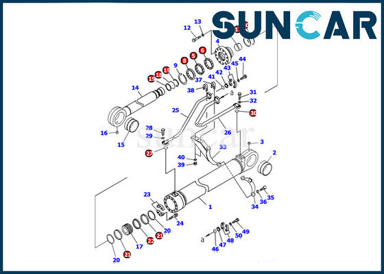 707-98-77210 KOMATSU pc1100-6 εξαρτήσεις επισκευής παρεμβυσμάτων ελαίου εξαρτήσεων υπηρεσιών κυλίνδρων κάδων εκσκαφέων