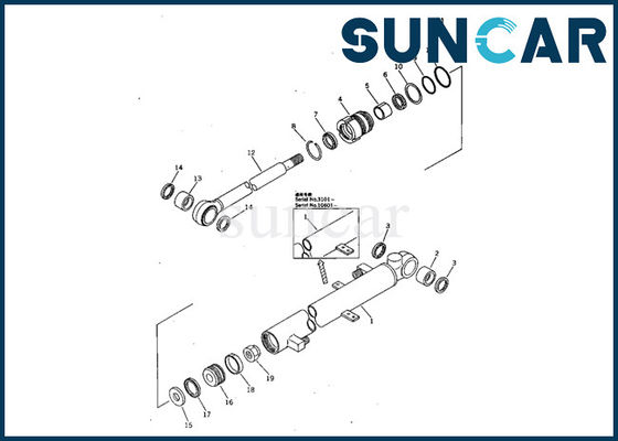 Pc05-5 KOMATSU 707-00-50630 μέρη αντικατάστασης κυλίνδρων αντίστασης πετρελαίου εξαρτήσεων σφραγίδων κυλίνδρων κάδων