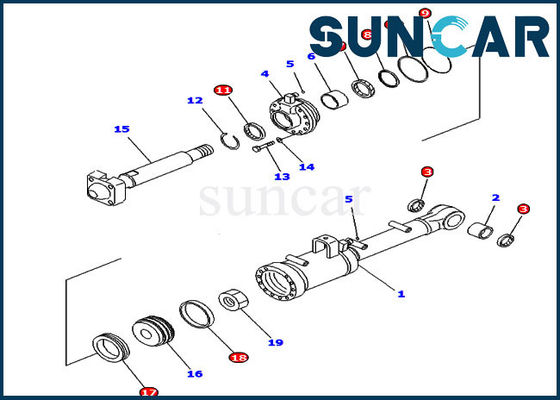 707-99-52215 υδραυλικές τακτοποιήσεις D65E-12 KOMATSU εξαρτήσεων σφράγισης κλίσης εξαρτήσεων ISO9001 σφραγίδων επισκευής κυλίνδρων