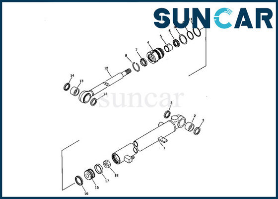 707-00-55010 εξάρτηση KOMATSU σφραγίδων κυλίνδρων βραχιόνων pc07-1 μίνι μέρη επισκευής εκσκαφέων εσωτερικά