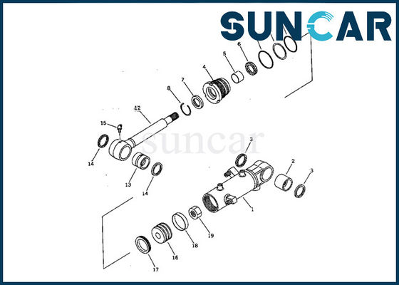 707-98-11210 υδραυλική εξάρτηση pc07-2 υπηρεσιών κυλίνδρων βραχιόνων της KOMATSU εξαρτήσεων σφραγίδων επισκευής κυλίνδρων εσωτερικά μέρη