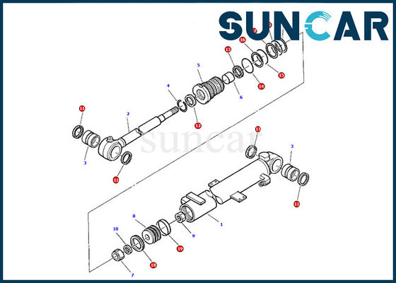 Εξάρτηση KOMATSU pc05-7 υπηρεσιών κυλίνδρων 878000380 βραχιόνων εσωτερική εξάρτηση στολισμάτων εκσκαφέων εξαρτήσεων επισκευής σφραγίδων