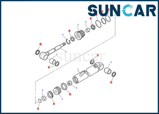 878000382 εκσκαφέας pc05-7 της KOMATSU εξαρτήσεων σφραγίδων κυλίνδρων ταλάντευσης βραχιόνων εσωτερική επισκευής εξάρτηση στολισμάτων πετρελαίου σφραγίζοντας