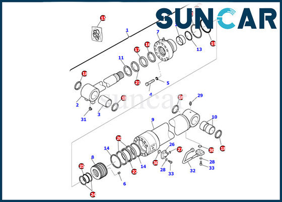 707-99-41300 υδραυλικές σφραγίδες pc110r-1 εξαρτήσεις στολισμάτων εξαρτήσεων σφραγίδων κυλίνδρων λεπίδων για τον εκσκαφέα της KOMATSU