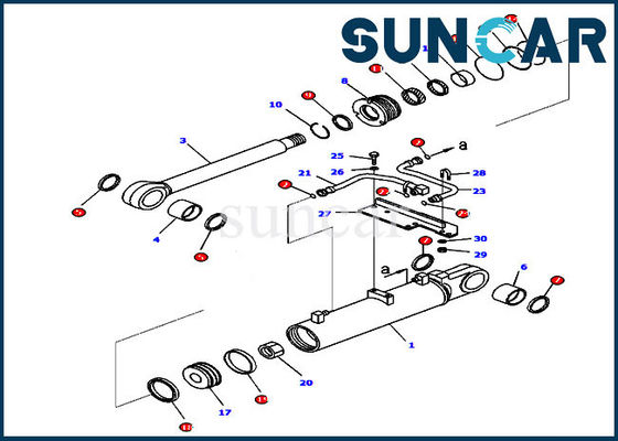 Εξάρτηση 707-99-43700 σφραγίδων επισκευής της KOMATSU εξαρτήσεις κυλίνδρων ανελκυστήρων σκαριφιστήρων για τα μέρη εκσακαφέων D85MS-15