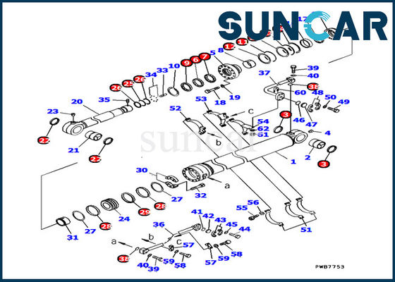 Εξάρτηση 707-99-67290 υπηρεσιών της KOMATSU εξαρτήσεις σφραγίδων κυλίνδρων κάδων για pc1100-6 εσωτερικά μέρη εκσκαφέων