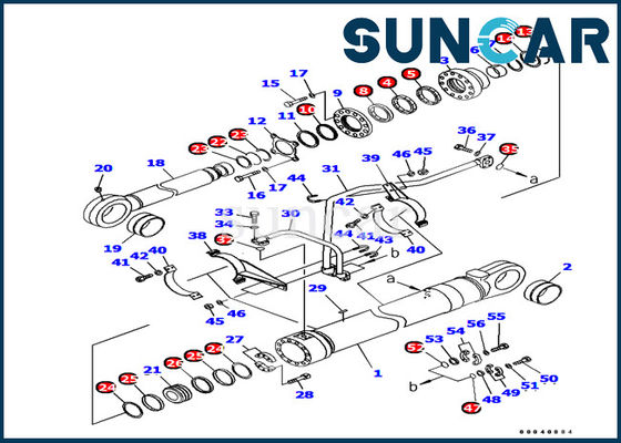 Pc1250-7 πρότυπα 707-99-77010 εσωτερικά μέρη εκσκαφέων της KOMATSU εξαρτήσεων σφραγίδων κυλίνδρων φορτωτών κάδων της KOMATSU