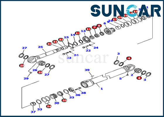 707-99-78770 εξάρτηση ISO9001 pc1250-7 σφραγίδων της KOMATSU υδραυλική σφράγιση πετρελαίου εξαρτήσεων επισκευής κυλίνδρων