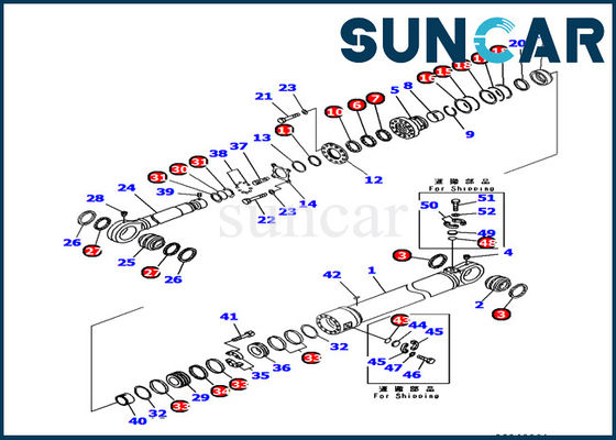 707-99-89270 σφραγίζοντας εξάρτηση pc1250-7 της KOMATSU αντίστασης πετρελαίου εξάρτηση υπηρεσιών κυλίνδρων σκελών εκσκαφέων