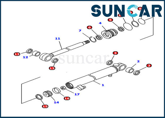 707-98-04640 εξάρτηση KOMATSU pc12r-8 σφραγίδων αντίστασης πετρελαίου κυλίνδρων βραχιόνων εκσκαφέων εσωτερική αντικατάσταση μερών