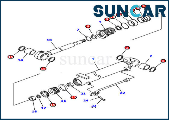 707-98-10880 εξάρτηση pc12r-8 σφραγίδων αντικατάστασης κυλίνδρων βραχιόνων πρότυπα μέρη επισκευής εξαρτήσεων υπηρεσιών της KOMATSU