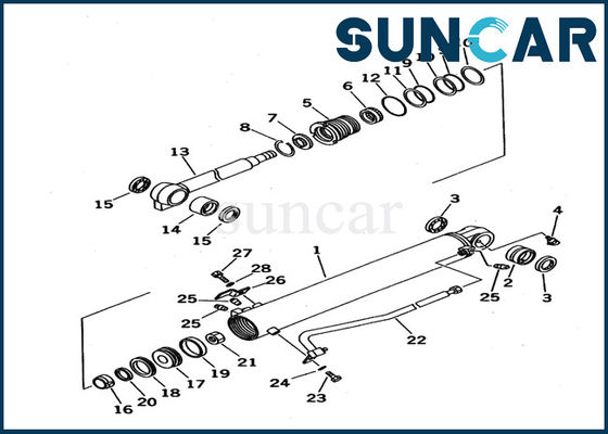 Η υδραυλική KOMATSU σφραγίζει 707-98-13020 εσωτερική εξάρτηση σφραγίδων pc12uu-2 εκσκαφέων κάδων μερών κυλίνδρων