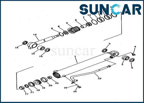 707-98-22810 εξάρτηση pc12uu-2 σφραγίδων κυλίνδρων βραχιόνων εκσκαφέων της KOMATSU εσωτερική εξάρτηση υπηρεσιών επισκευής