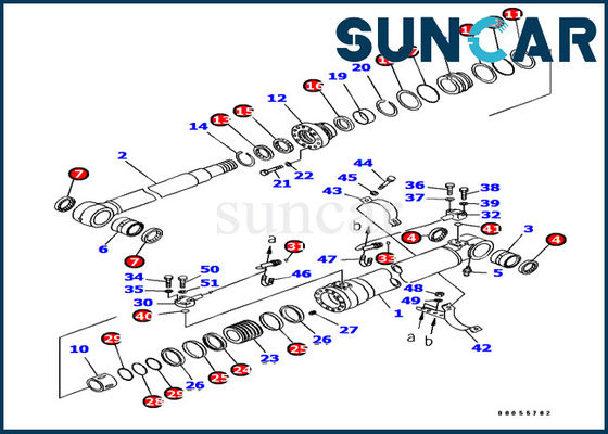 Pc180lc-7-E0 KOMATSU 707-99-38760 εσωτερικά μέρη παρεμβυσμάτων ελαίου εξαρτήσεων υπηρεσιών εκσκαφέων εξαρτήσεων σφραγίδων κυλίνδρων βραχιόνων