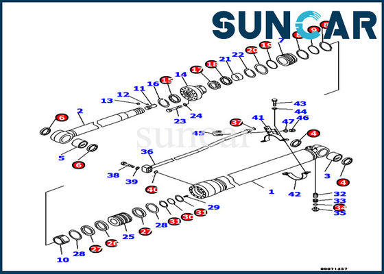 707-99-45170 υδραυλικά μέρη pc130-8 επισκευής εκσκαφέων της KOMATSU πρότυπη εξάρτηση σφραγίδων κυλίνδρων βραχιόνων