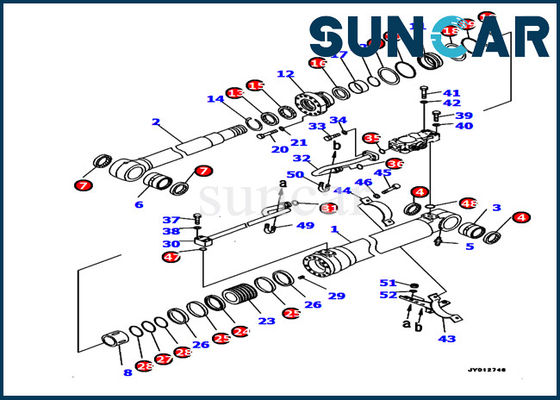 Εκσκαφέας 707-99-46440 εξαρτήσεις pc190lc-8 της KOMATSU σφραγίδων επισκευής κυλίνδρων βραχιόνων πρότυπη εξάρτηση υπηρεσιών