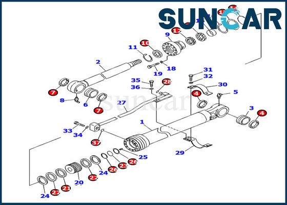 Pc138us-8 KOMATSU 707-99-27780 σφραγίζοντας μέρη επισκευής μηχανημάτων εξαρτήσεων σφραγίδων κυλίνδρων κάδων εκσκαφέων