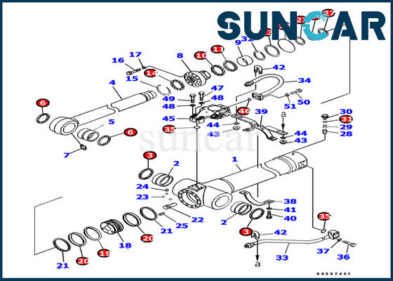 707-99-38440 εξάρτηση pc138us-8 σφραγίδων κυλίνδρων 7079938440 σκελών εξάρτηση υπηρεσιών εκσκαφέων CYL της KOMATSU