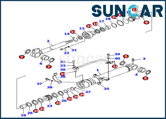 707-99-38450 σφραγίζοντας εξάρτηση KOMATSU κυλίνδρων βραχιόνων pc138us-8 εξαρτήσεις αντικατάστασης εκσκαφέων