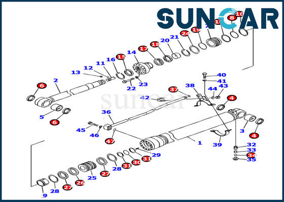 707-99-38780 σφραγίζοντας εξάρτηση KOMATSU pc138us-8 κυλίνδρων βραχιόνων αντικατάσταση εκσκαφέων εξαρτήσεων επισκευής σφραγίδων