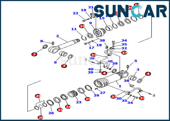 707-99-38790 εξάρτηση KOMATSU pc138us-8 σφραγίδων κυλίνδρων ανελκυστήρων λεπίδων εσωτερική εξάρτηση επισκευής μερών εκσκαφέων