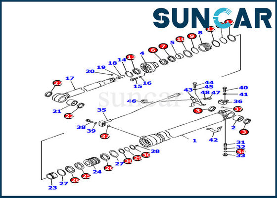 707-99-45080 τακτοποιήσεις KOMATSU pc130f-7 εξαρτήσεων υπηρεσιών κυλίνδρων σκελών αντίστασης πετρελαίου εξάρτηση σφραγίδων εκσκαφέων