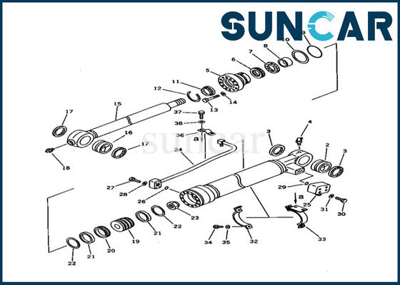 707-98-37110 υδραυλική σφραγίζοντας εξάρτηση KOMATSU pc150-5 κυλίνδρων εσωτερική εξάρτηση υπηρεσιών κυλίνδρων κάδων μερών