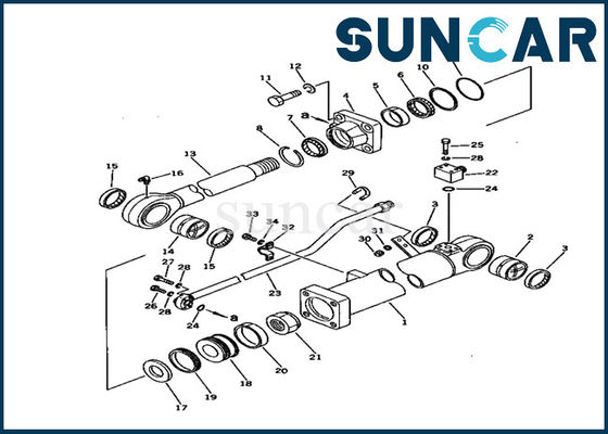 707-98-45100 εκσκαφέας pc150-1 της KOMATSU εξαρτήσεων σφραγίδων κυλίνδρων σκελών εσωτερική εξάρτηση υπηρεσιών μερών επισκευής