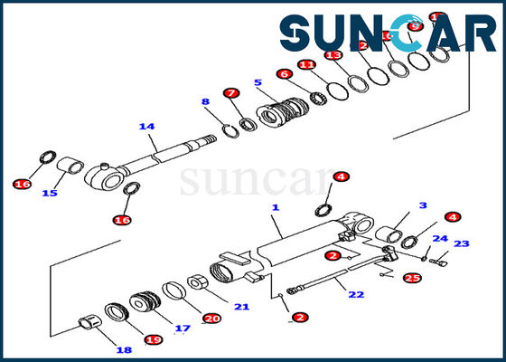 707-98-12390 σφραγίζοντας εξάρτηση pc16r-3 της KOMATSU αντικατάσταση εξαρτήσεων επισκευής σφραγίδων κυλίνδρων για το πρότυπο εκσκαφέων
