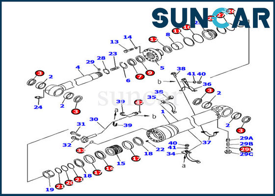 Υδραυλική σφραγίζοντας εξάρτηση 707-99-46320 KOMATSU κυλίνδρων βραχιόνων pc160lc-7 εξαρτήσεις σφραγίδων αντικατάστασης