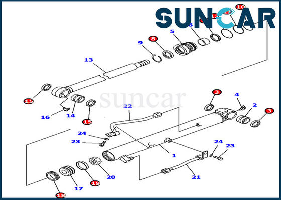 707-39-65190 εξάρτηση επισκευής εκσκαφέων PC10UU PC14R PC16R της KOMATSU εξαρτήσεων σφραγίδων κυλίνδρων κάδων
