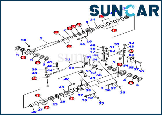 KOMATSU pc1800-6 εσωτερική εξάρτηση επισκευής εξαρτήσεων υπηρεσιών εκσκαφέων εξαρτήσεων 707-99-77180 σφραγίδων κυλίνδρων κάδων