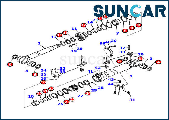 721-98-00250 εκσκαφέας pc220lc-8 εσωτερική εξάρτηση σφραγίδων επισκευής κυλίνδρων βραχιόνων μερών της KOMATSU