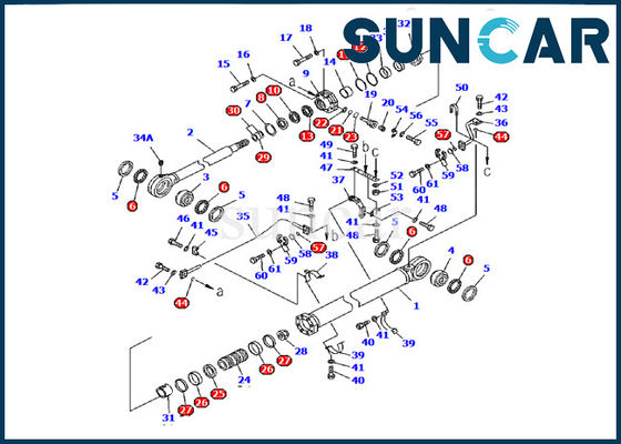 707-99-77210 εκσκαφέας pc1600-1 της KOMATSU εξαρτήσεων σφραγίδων κυλίνδρων κάδων υδραυλική εσωτερική εξάρτηση υπηρεσιών εξαρτήσεων επισκευής