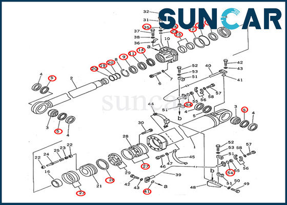 707-99-87660 της KOMATSU εξάρτηση pc1600-1 σφραγίδων κυλίνδρων βραχιόνων εκσκαφέων 2$α υδραυλικά εσωτερικά μέρη κυλίνδρων