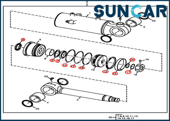 FYD00000075 Blade Lift Seal Kit John Deere 50D 50G Hydraulic Cylinder Service Kits